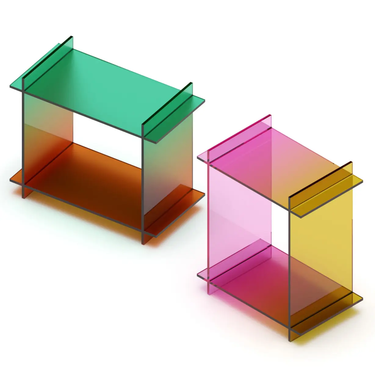 Hashtag — mesa auxiliar de vidrio laminado Pernia